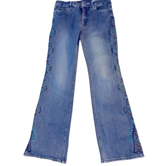 A.M.I. Denim - A.M.I. Women’s Bootcut Jeans Size 8 Embroidered Western Boho Denim